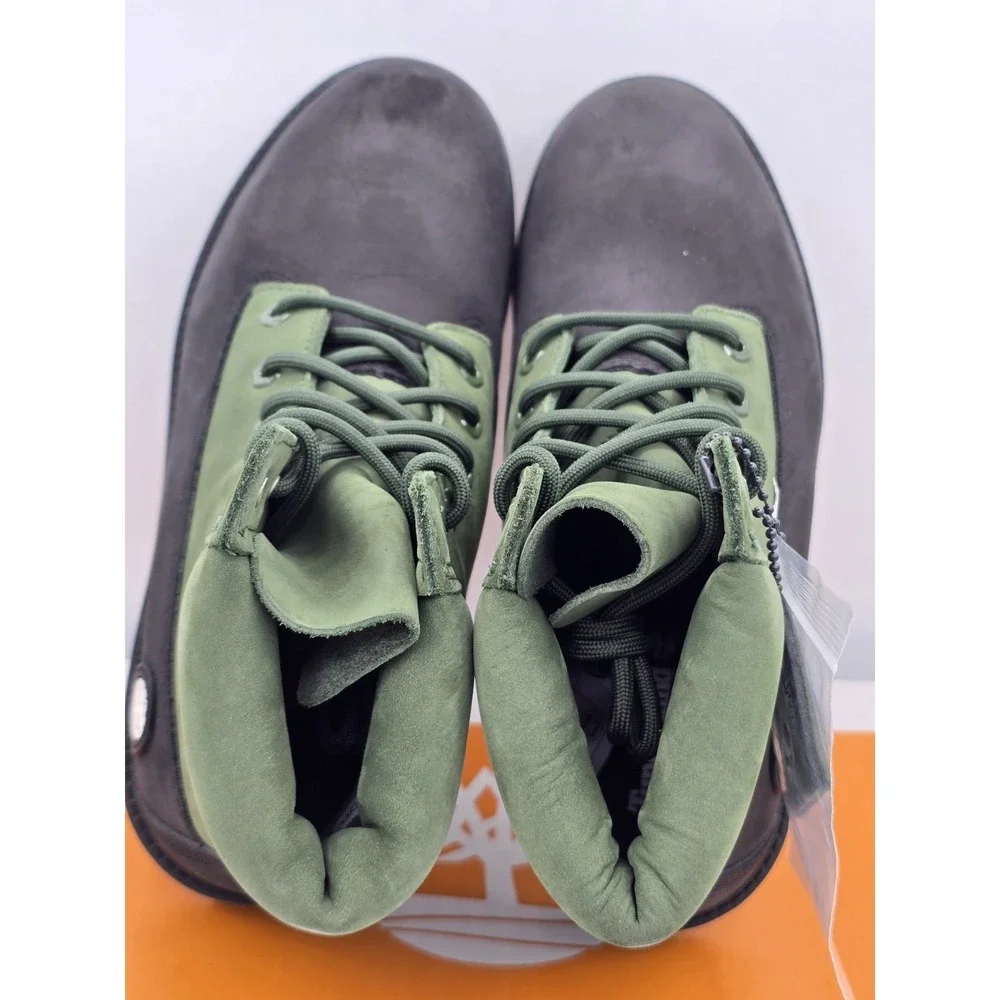 Timberland Boots 6 inch Premium Dark Green Nubuck Kids Youth Junior Sz 6.5 M New